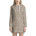 Camping Fire Pattern Print Pullover Hoodie Dress