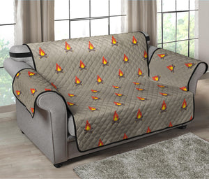 Camping Fire Pattern Print Loveseat Protector