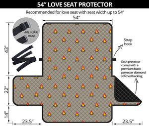 Camping Fire Pattern Print Loveseat Protector