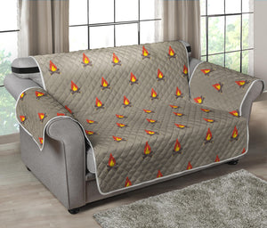 Camping Fire Pattern Print Loveseat Protector