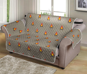 Camping Fire Pattern Print Loveseat Protector