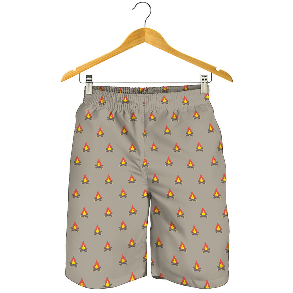 Camping Fire Pattern Print Men's Shorts