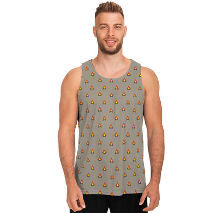 Camping Fire Pattern Print Men's Tank Top