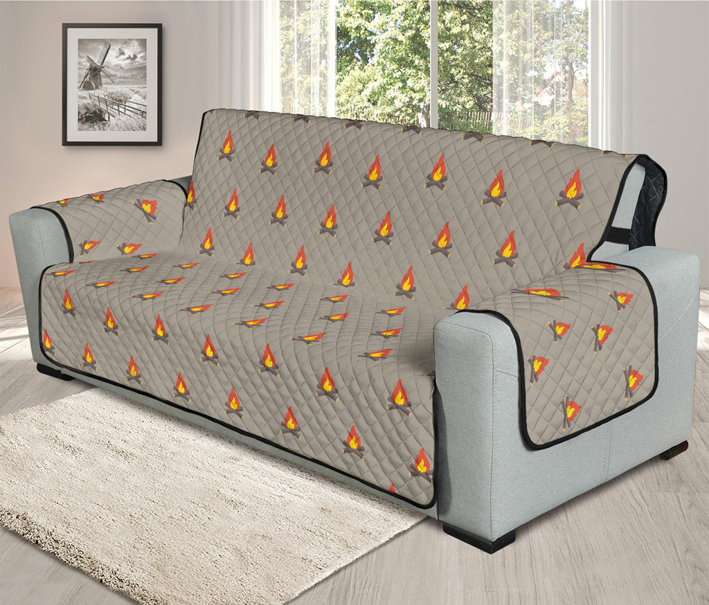 Camping Fire Pattern Print Oversized Sofa Protector