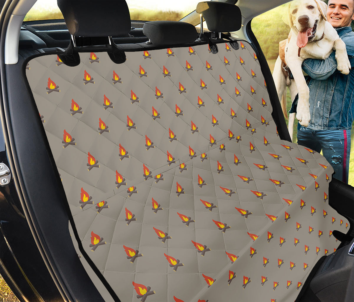 Camping Fire Pattern Print Pet Car Back Seat Cover