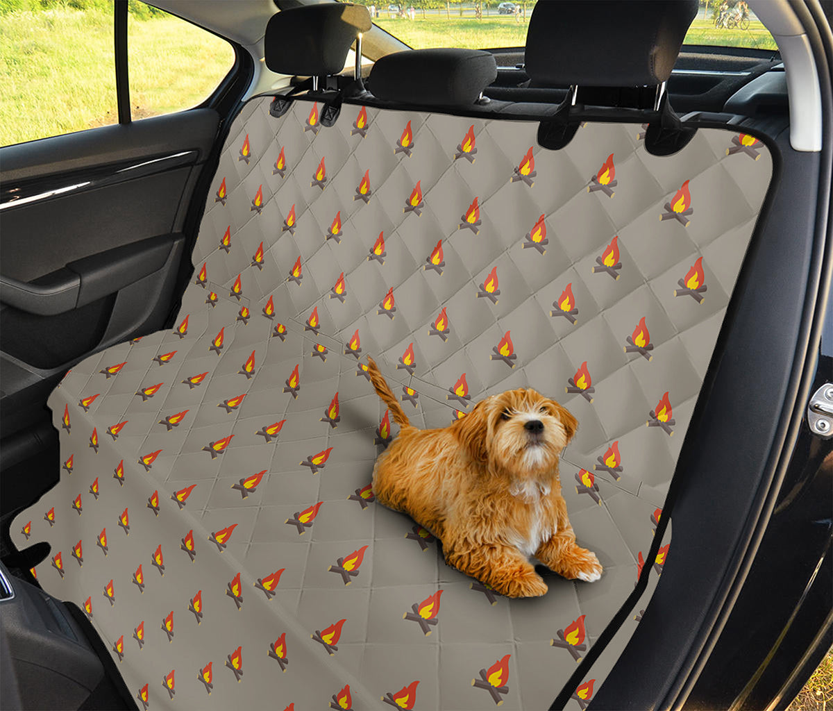 Camping Fire Pattern Print Pet Car Back Seat Cover