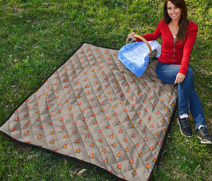 Camping Fire Pattern Print Quilt