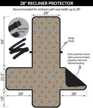 Camping Fire Pattern Print Recliner Protector