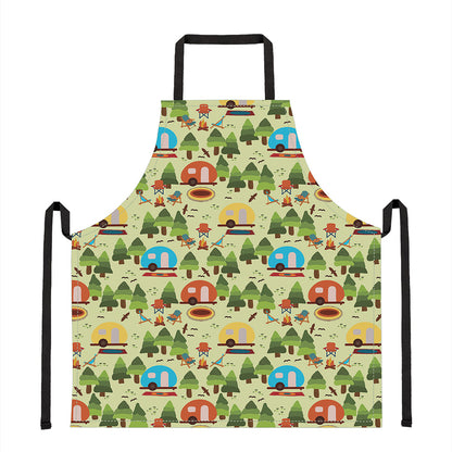 Camping Picnic Pattern Print Apron