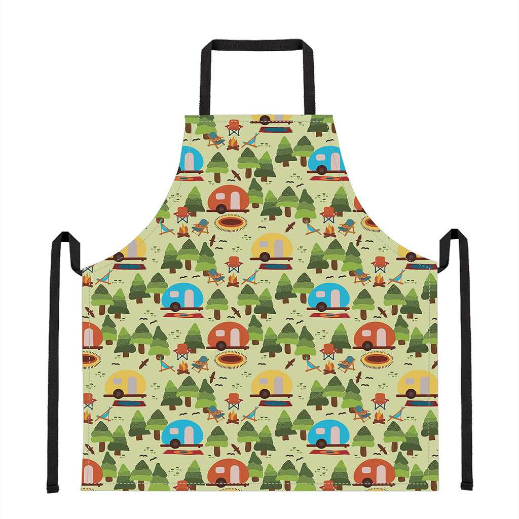 Camping Picnic Pattern Print Apron