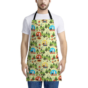 Camping Picnic Pattern Print Apron