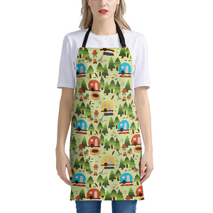 Camping Picnic Pattern Print Apron