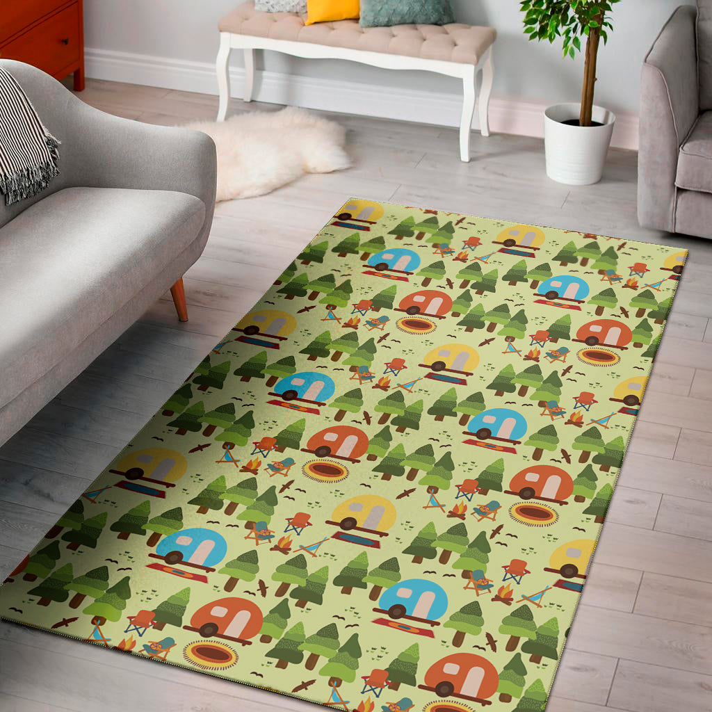 Camping Picnic Pattern Print Area Rug