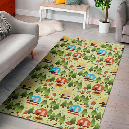 Camping Picnic Pattern Print Area Rug