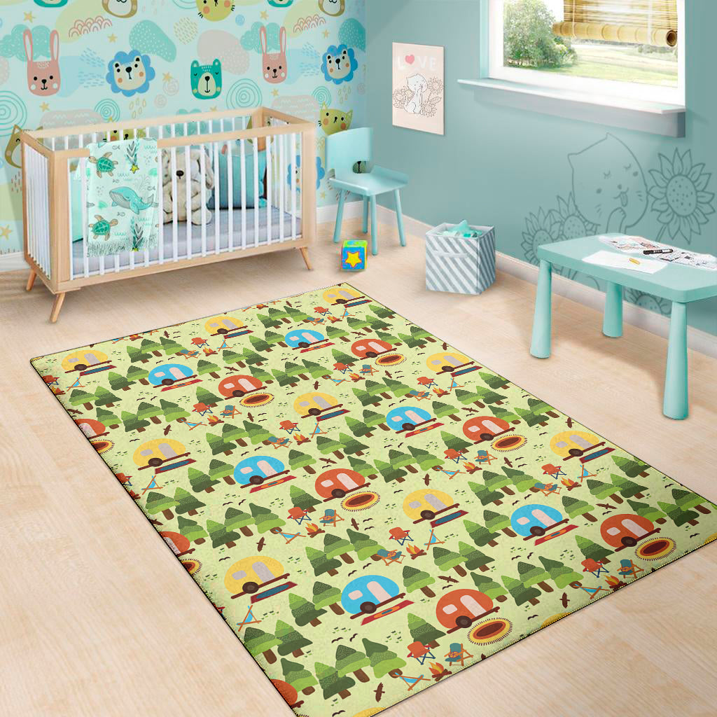 Camping Picnic Pattern Print Area Rug