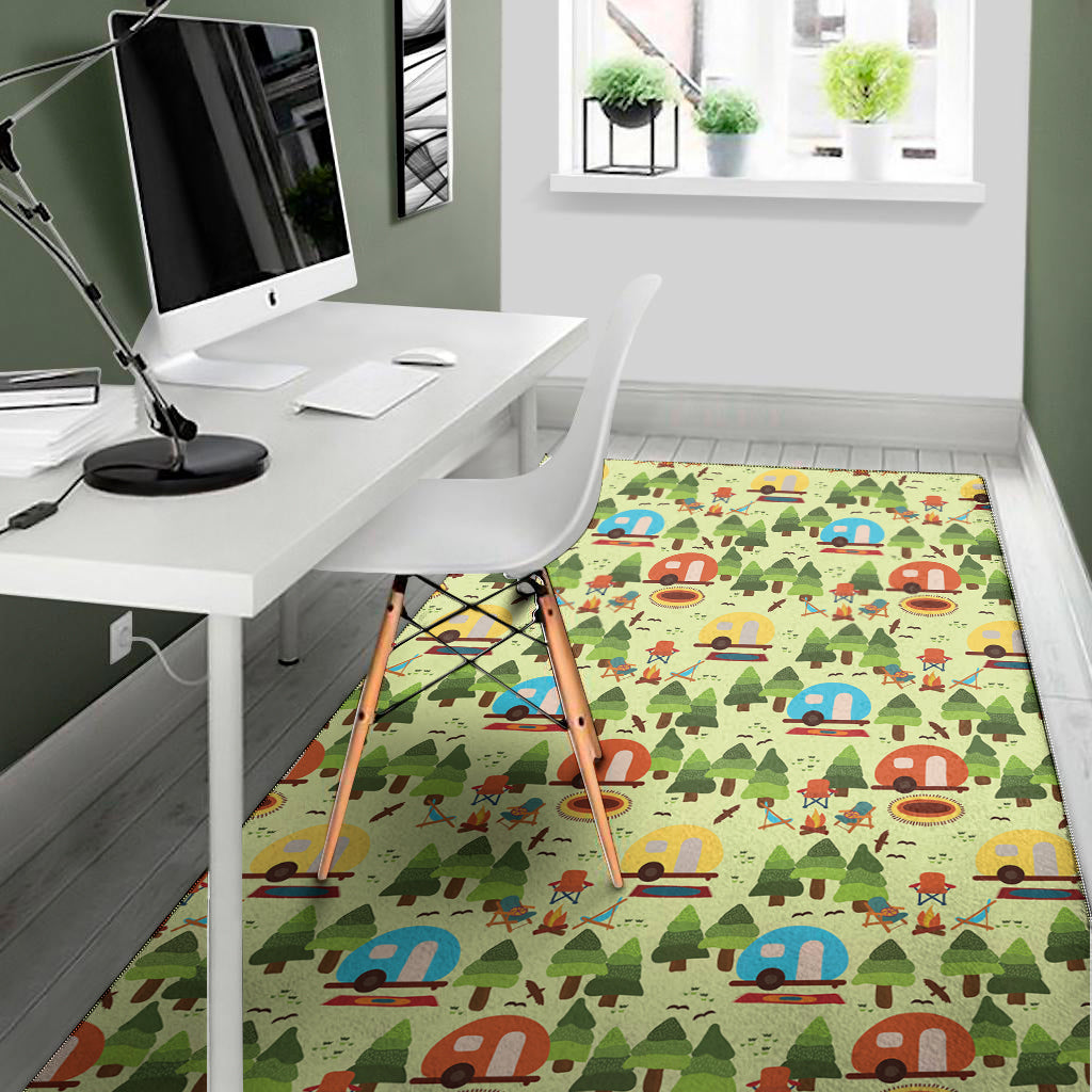 Camping Picnic Pattern Print Area Rug