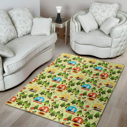 Camping Picnic Pattern Print Area Rug