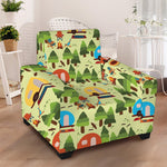 Camping Picnic Pattern Print Armchair Slipcover