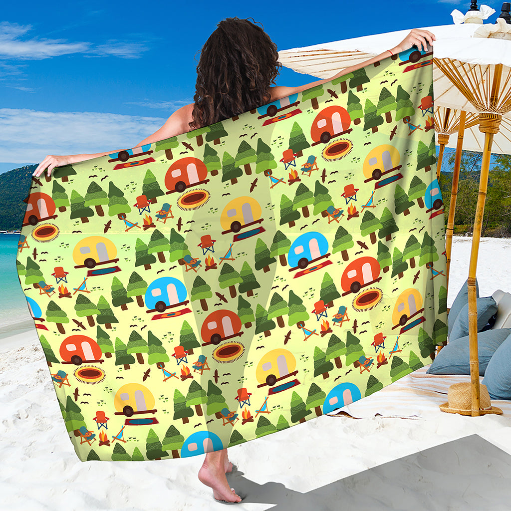 Camping Picnic Pattern Print Beach Sarong Wrap