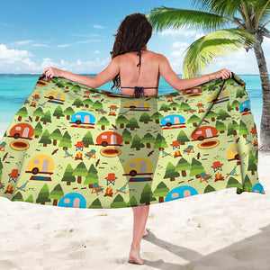 Camping Picnic Pattern Print Beach Sarong Wrap