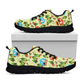 Camping Picnic Pattern Print Black Running Shoes
