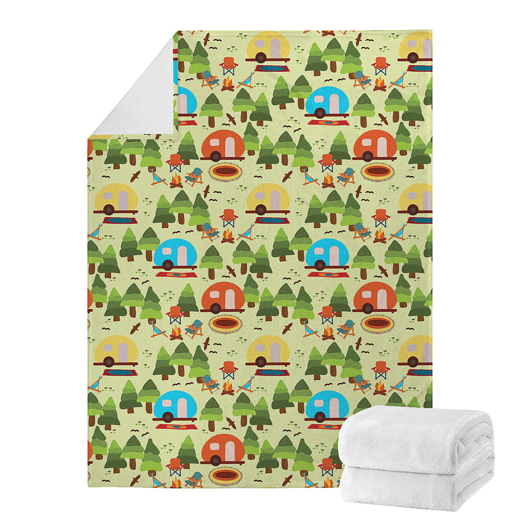 Camping Picnic Pattern Print Blanket