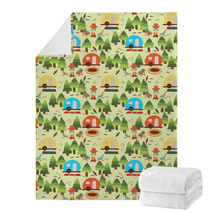 Camping Picnic Pattern Print Blanket