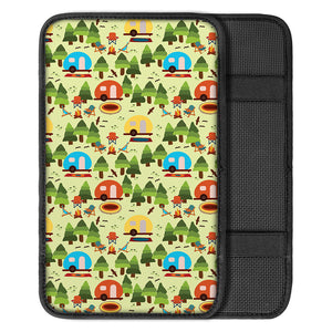 Camping Picnic Pattern Print Car Center Console Cover