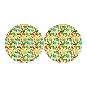 Camping Picnic Pattern Print Car Coasters