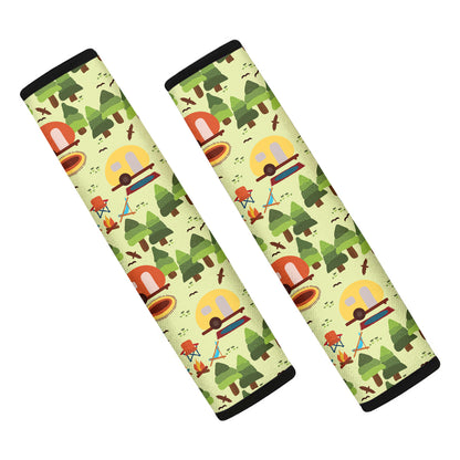 Camping Picnic Pattern Print Car Seat Belt Covers