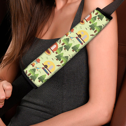 Camping Picnic Pattern Print Car Seat Belt Covers