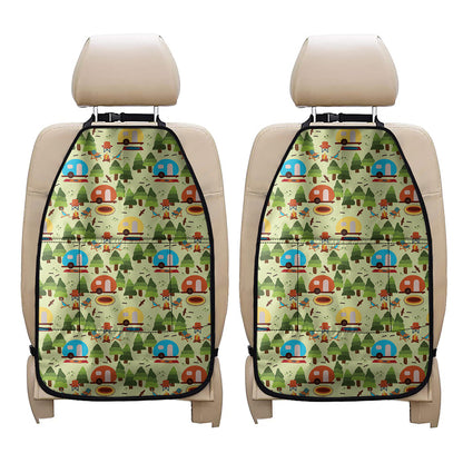 Camping Picnic Pattern Print Car Seat Organizers