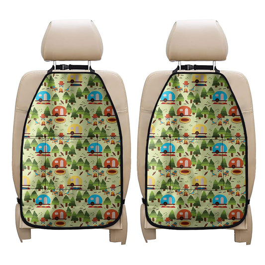 Camping Picnic Pattern Print Car Seat Organizers