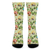 Camping Picnic Pattern Print Crew Socks