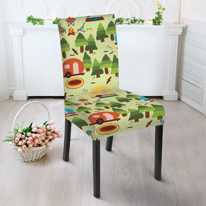 Camping Picnic Pattern Print Dining Chair Slipcover