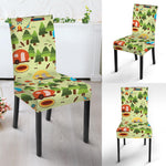 Camping Picnic Pattern Print Dining Chair Slipcover