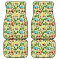 Camping Picnic Pattern Print Front and Back Car Floor Mats