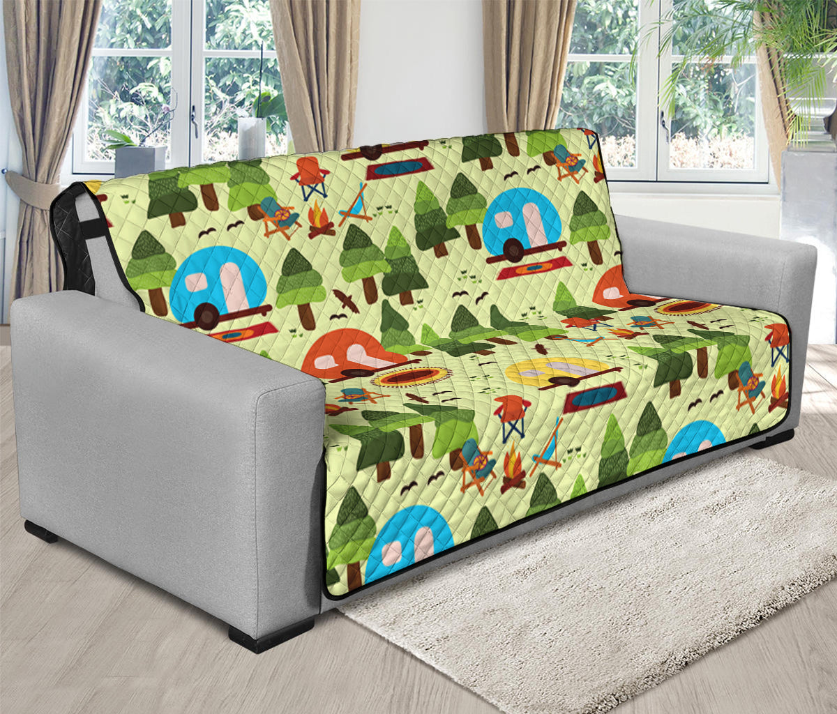 Camping Picnic Pattern Print Futon Protector