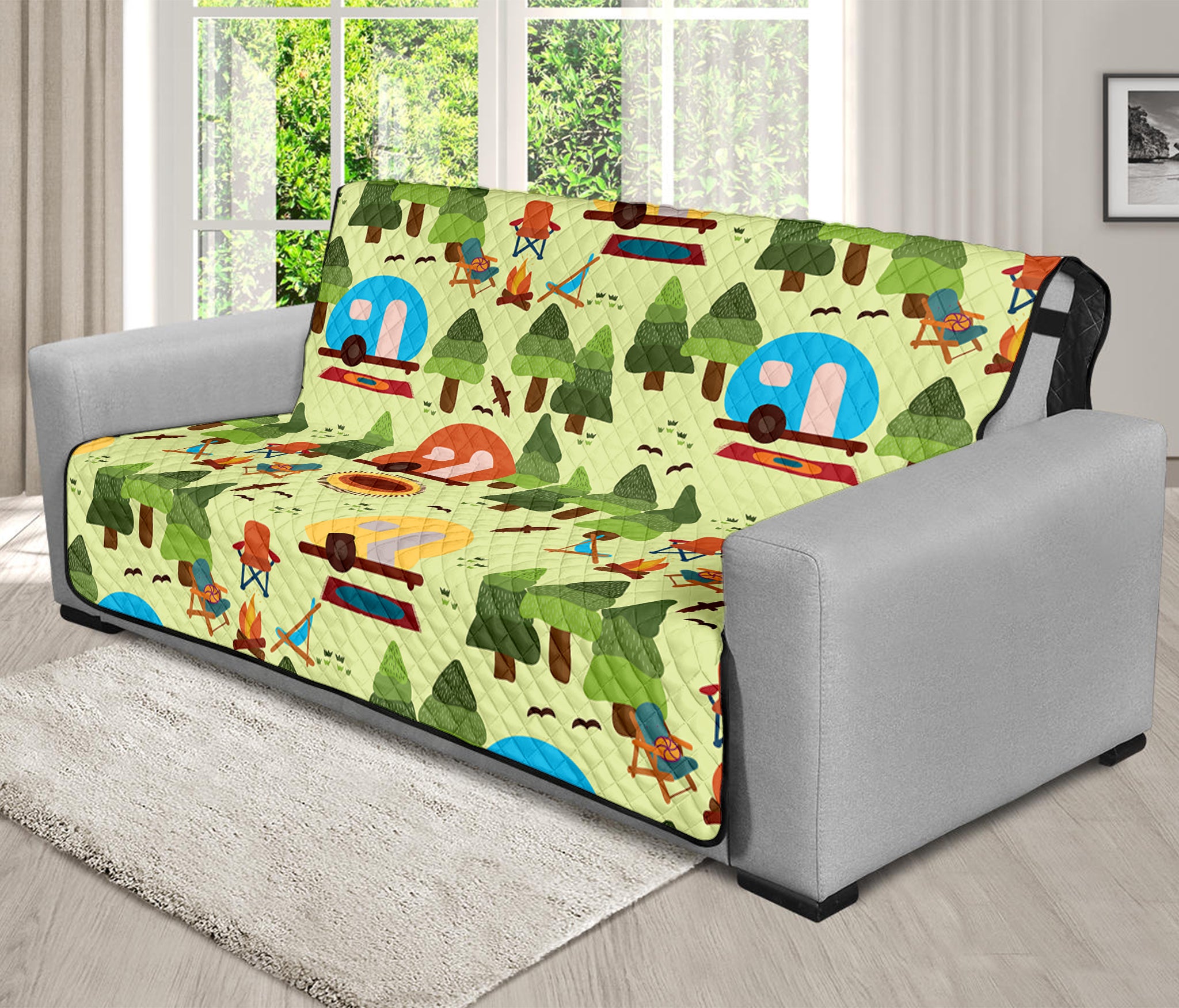 Camping Picnic Pattern Print Futon Protector