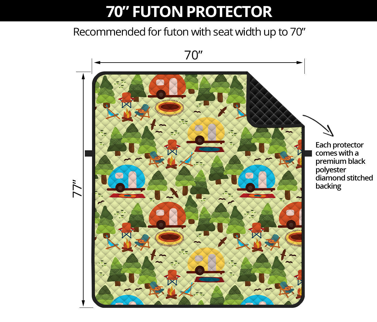 Camping Picnic Pattern Print Futon Protector