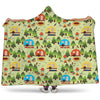 Camping Picnic Pattern Print Hooded Blanket