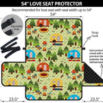 Camping Picnic Pattern Print Loveseat Protector