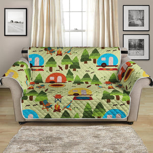 Camping Picnic Pattern Print Loveseat Protector