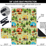 Camping Picnic Pattern Print Loveseat Protector