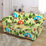 Camping Picnic Pattern Print Loveseat Slipcover