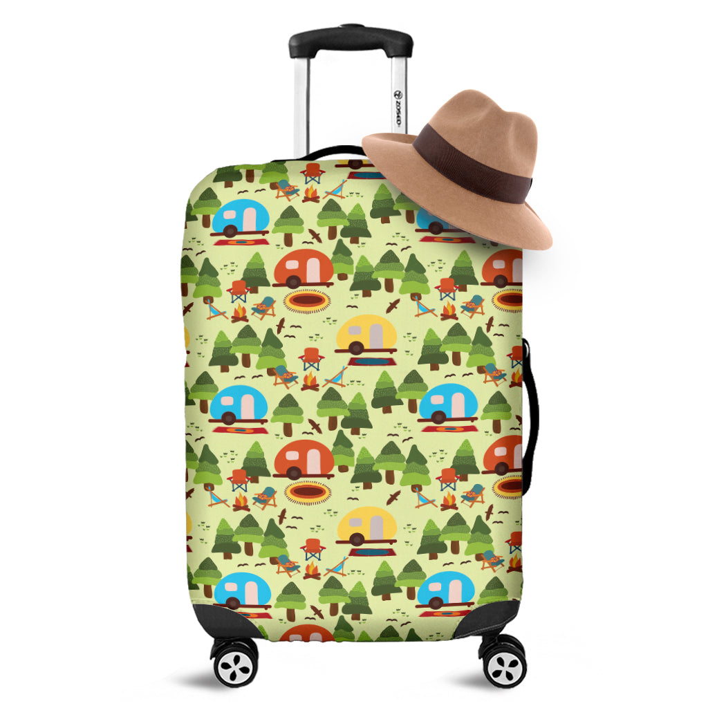 Camping Picnic Pattern Print Luggage Cover