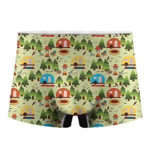 Camping Picnic Pattern Print Men's Boxer Briefs