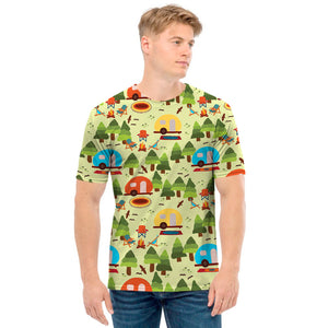 Camping Picnic Pattern Print Men's T-Shirt