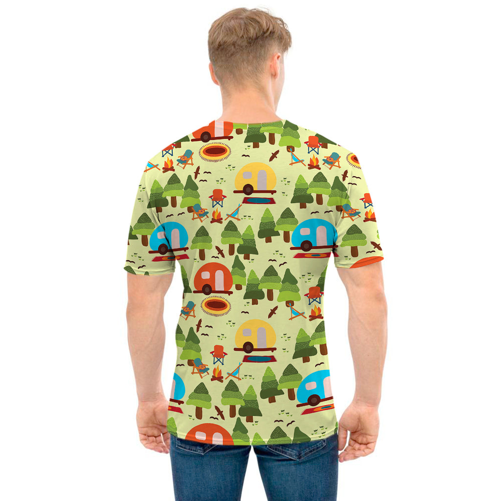 Camping Picnic Pattern Print Men's T-Shirt