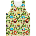 Camping Picnic Pattern Print Men's Tank Top